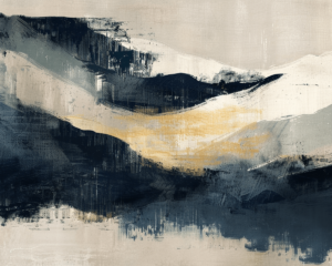 Snow on the Mountainside Abstract Art Print