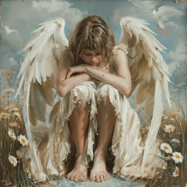 Young Wings of Grace Angel Art Print