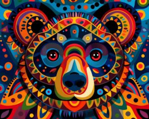 Boho Style Bear Art Print