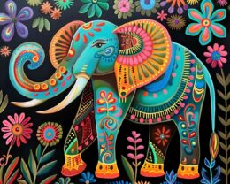 Boho Style Elephant Art Print