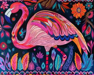 Boho Style Pink Flamingo Art Print