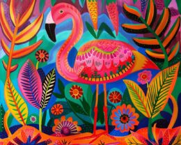 Boho Style Flamingo Art Print