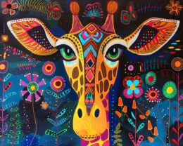 Boho Style Giraffe Art Print