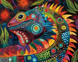 BOHO Style Iguana Art Print