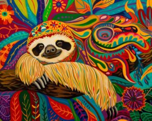 BOHO Style Hip Sloth Art Print