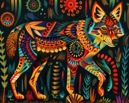 BOHO Style Wolf Art Print