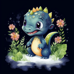 Cute Baby Dinosaur Art Print