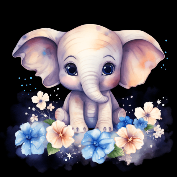 Cute Baby Elephant Art Print