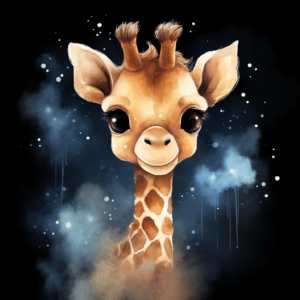 Cute Baby Boy Giraffe Art Print