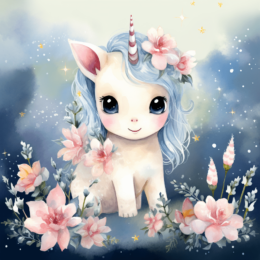 Cute Baby Unicorn Art Print