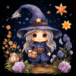 Cute Baby Witch Art Print