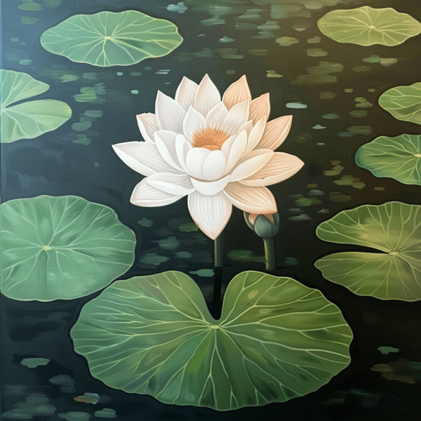 July Water Lily Birth Flower Art Print