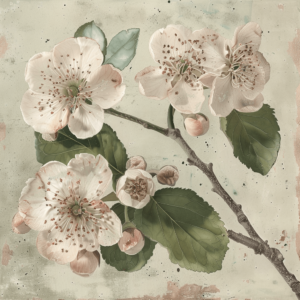 May Hawthorn Branch Birth Flower Art Print