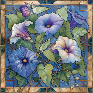 Art Nouveau September Morning Glory Birth Flower Art Print