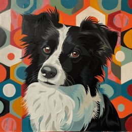 Mid-Century Modern Border Collie Art Print