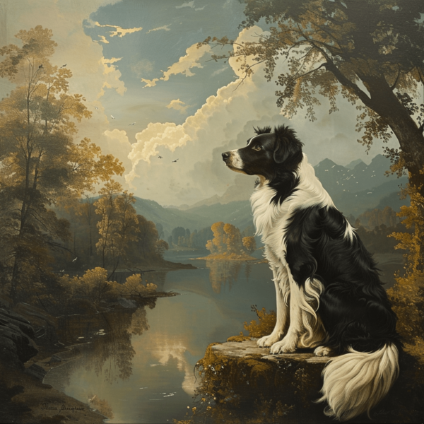 Vintage Border Collie Art Print