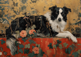 A Moment of Reflection: Border Collie Art Print