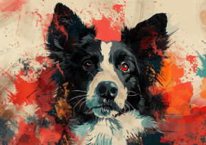 Abstract Border Collie Art Print