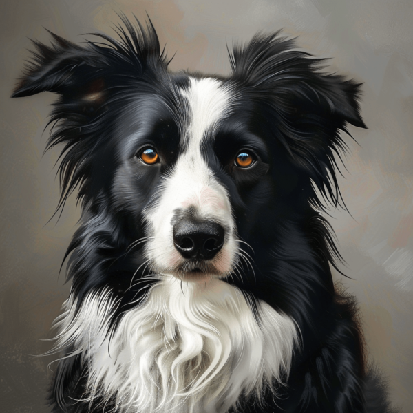 Modern Border Collie Portrait Art Print