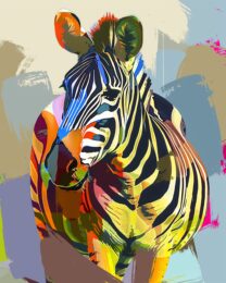 Collage striped zebra art print