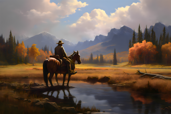 A Beautiful Mountain Morning Cowboy Art Print