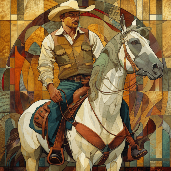 Art Deco Cowboy Art Print