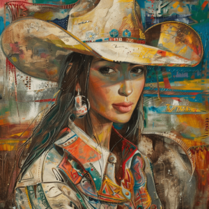 Moonlight Maverick Cowgirl Art Print