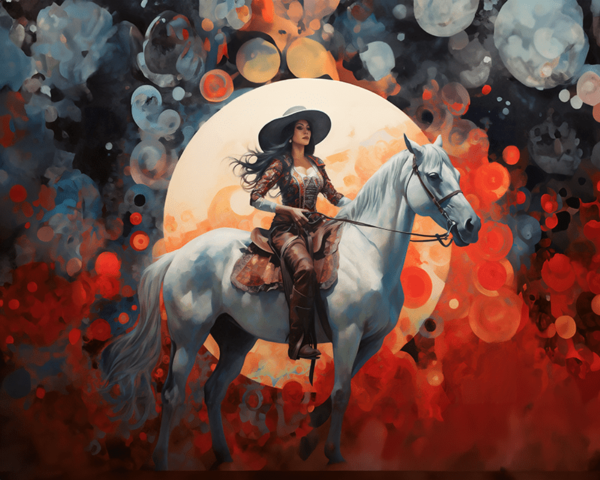 Cosmic Sarah Cowgirl Art Print