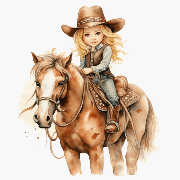 Cute Lil' Cowgirl Art Print