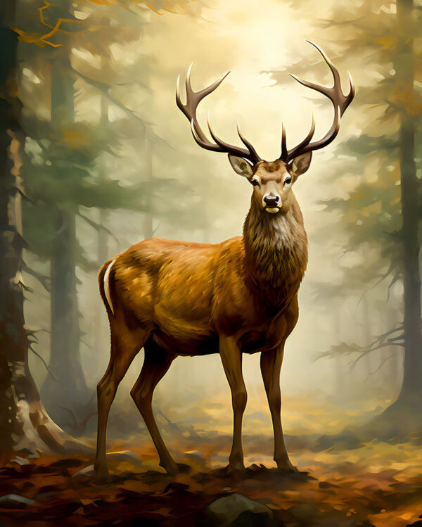 Buck Deer in Maine Woods Art Print