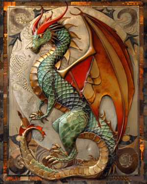 Art Deco Dragon Art Print