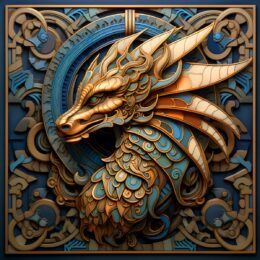 Metalwork Dragon Art Print