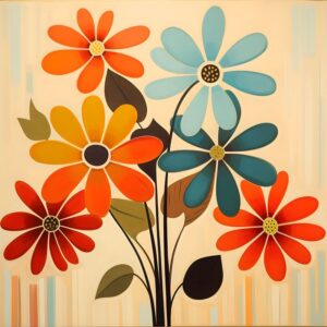 Mid-Century Modern Floral Art Print