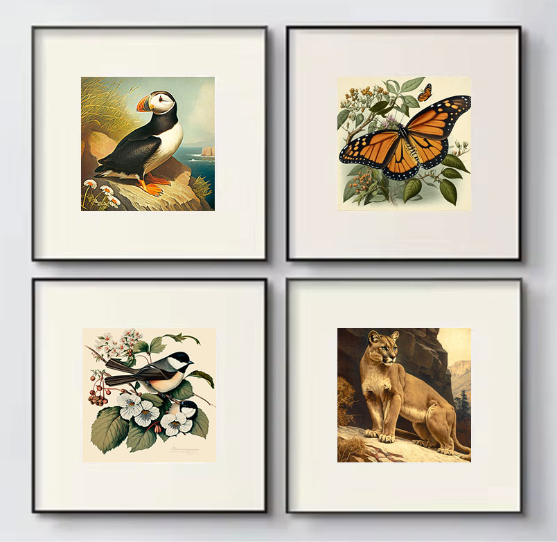 Vintage Wildlife Art