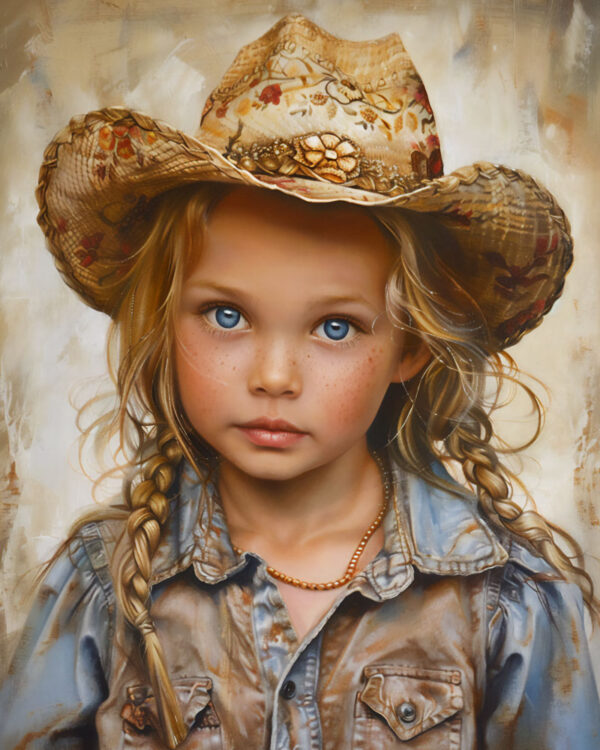 Young Cowgirl Art Print