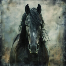 Black Beuty Horse Portrait Art Print