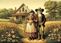 American Gothic Frog & Toad Art Print