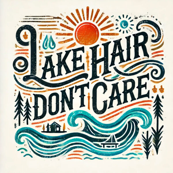 Lake Hair Don't Care Art Print