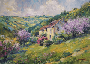 Lavendar Landscape Art Print