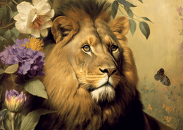 Vintage Majestic Lion Art Print