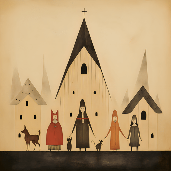 Folk Art Medieval Church Art Print