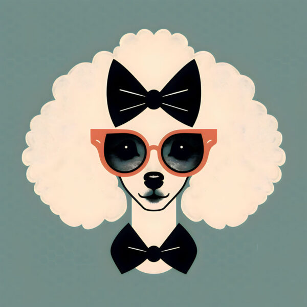 Mid-Century Modern Poodle Art Print