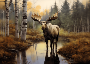 Maine Moose Art Print