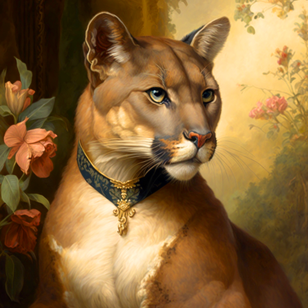 Vintage Victorian Mountain Lion Art Print