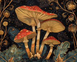 Art Nouveau Mushroom Art Print