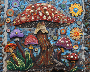 Beaded Mushroom Art Print