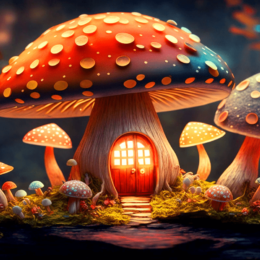 Mushroom Home Art Print