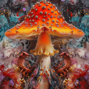 Abstract Mushroom Art Print