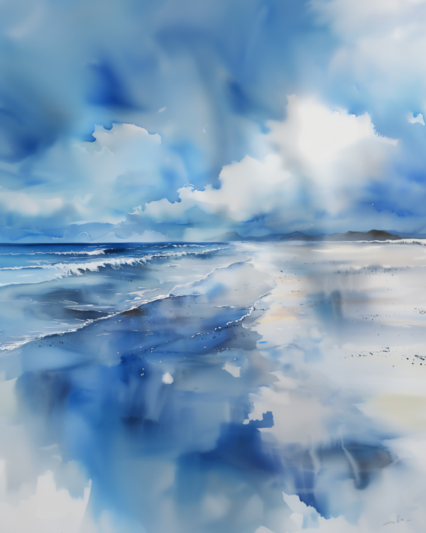 Watercolor Seascape Art Print