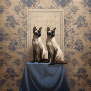 Two Cats on Pedestal Art Print